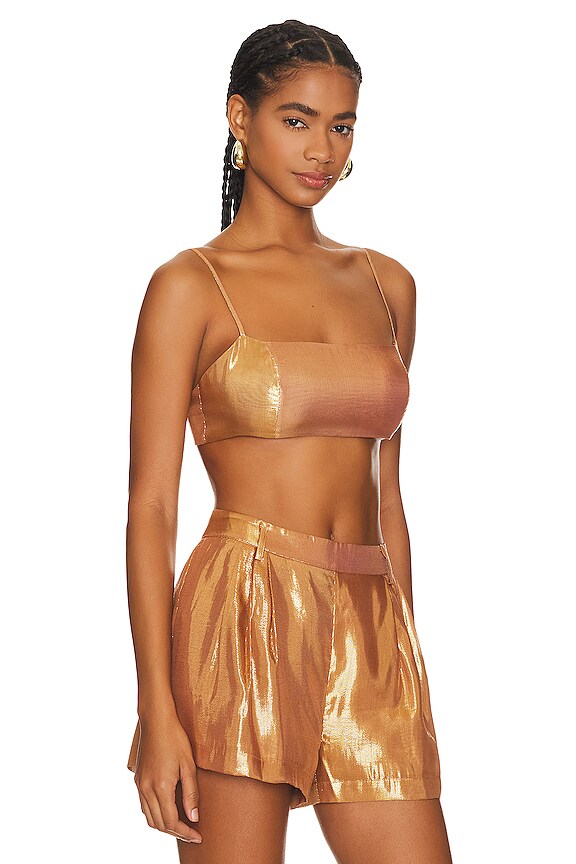 view 2 of 4 Vedra Bra Top in Nude Glitter