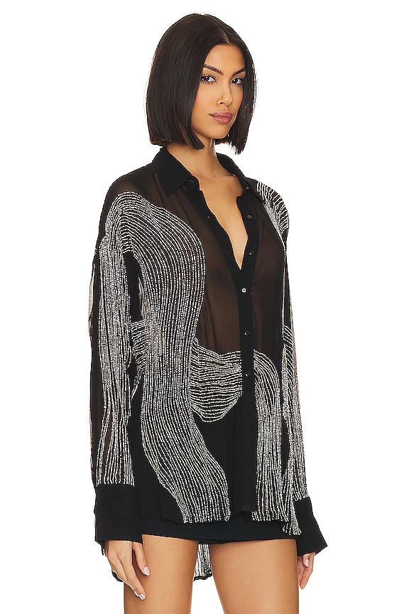 view 2 of 5 Siren Shirt in Black & Silver
