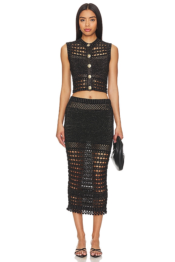 Rusty Topped Delma retrofete Delma Top in Black & Gold | REVOLVE