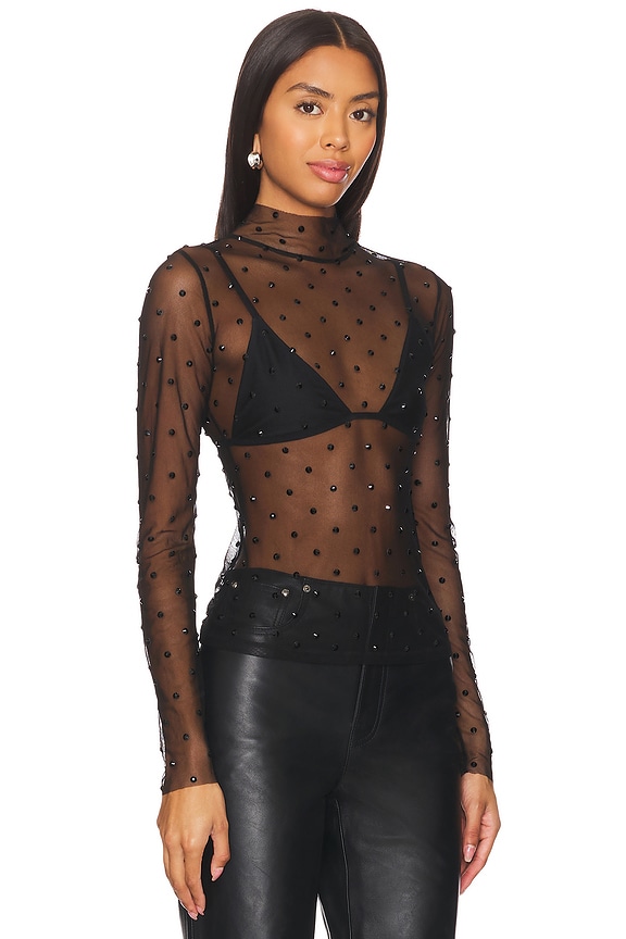 view 2 of 5 Lilith Mesh Top in Black