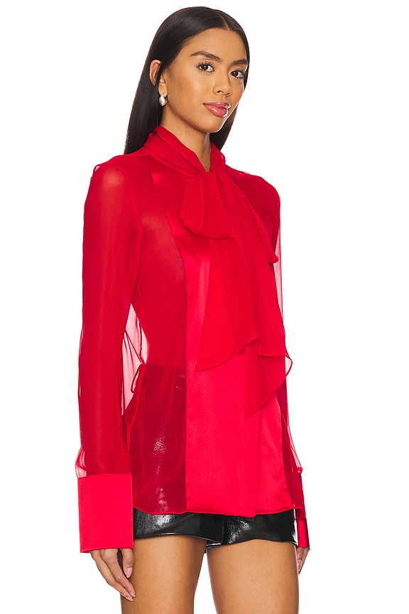 view 2 of 4 BLOUSE EN SOIE SURI in Red