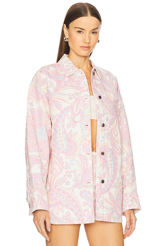 view 2 of 4 Aurelie Denim Shirt in Pastel Paisley