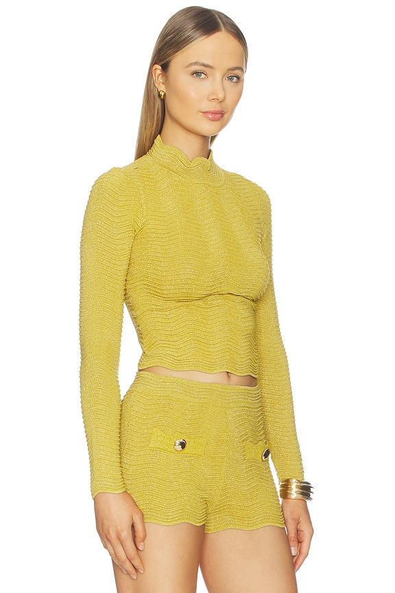 view 2 of 5 Prissy Top in Metallic Ochre