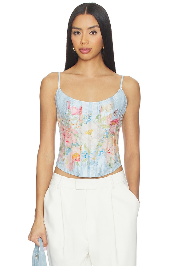 view 1 of 5 Moxie Top in Bleu Fleur Tropicale