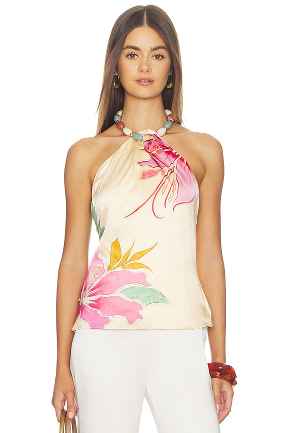 view 1 of 5 Milani Top in Ivory Hibiscus Floral