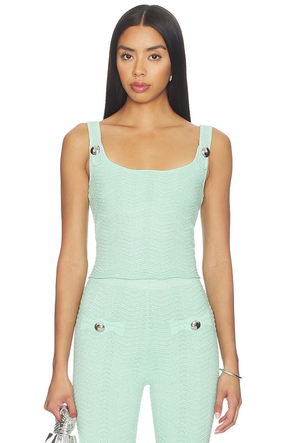 view 1 of 5 Aloe Knit Top in Metallic Mint