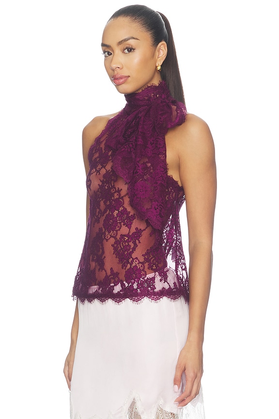 view 2 of 4 Sigma Lace Top in Groseille