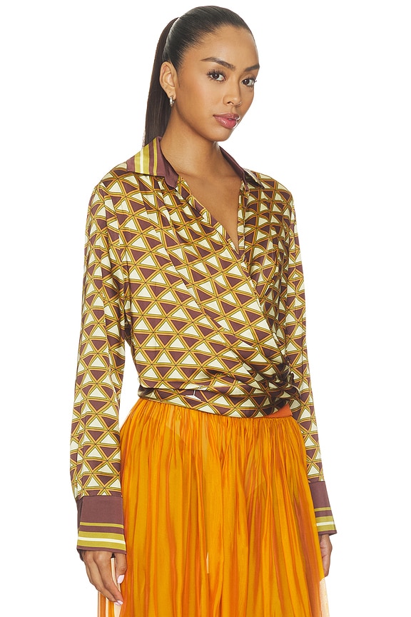 view 2 of 5 Kourt Blouse in Cigar Geo