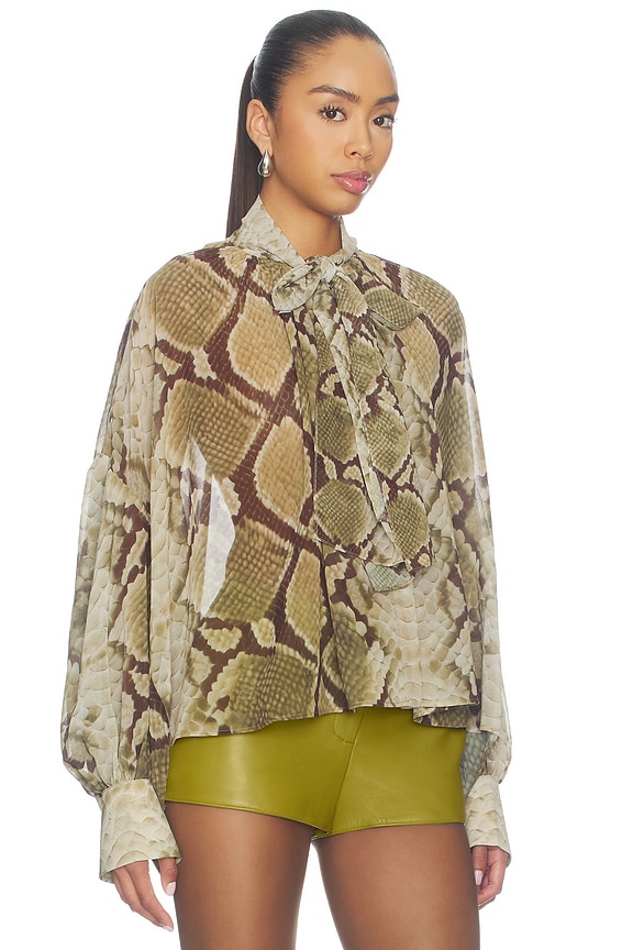 view 2 of 4 Maika Chiffon Blouse in Snakeskin