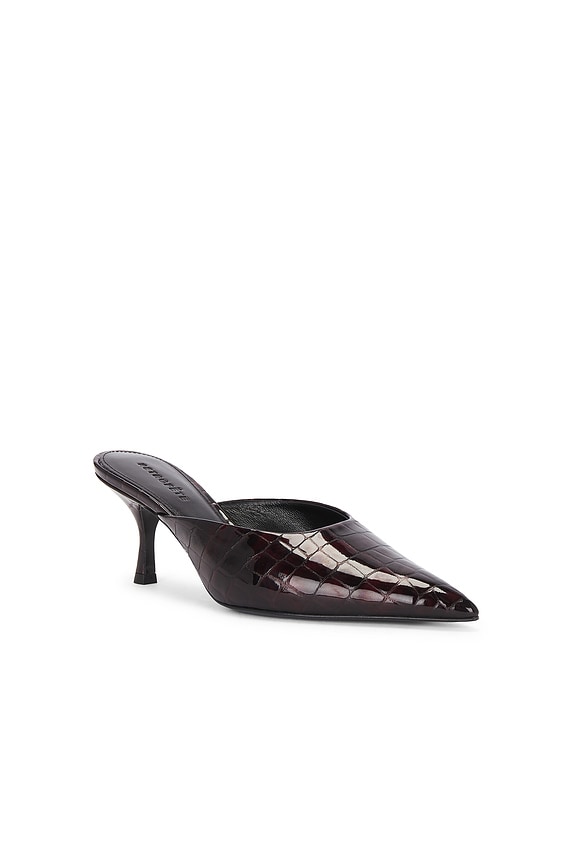 view 2 of 5 Bonnie Leather Mule in Burgundy Croco