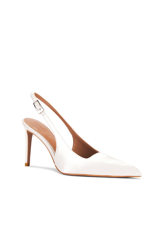 view 2 of 5 Evelyn Satin Sling Back in White