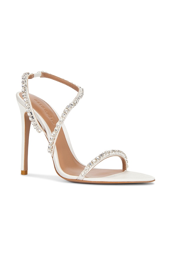 view 2 of 5 Erminia Heel in White & Crystal