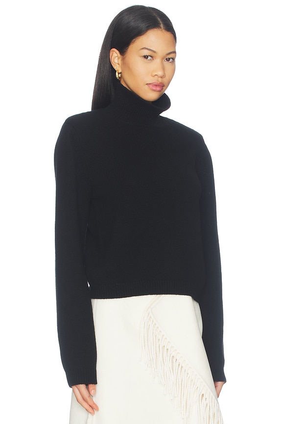 view 2 of 4 Statement Shoulder Turtleneck Sweater in Black