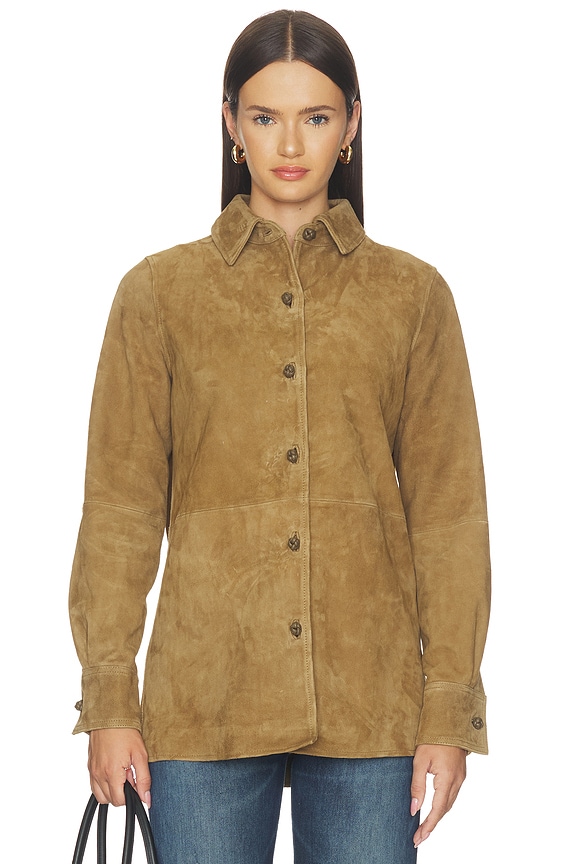 view 2 of 5 SUEDE OVERSHIRT PANKOU  in Sage