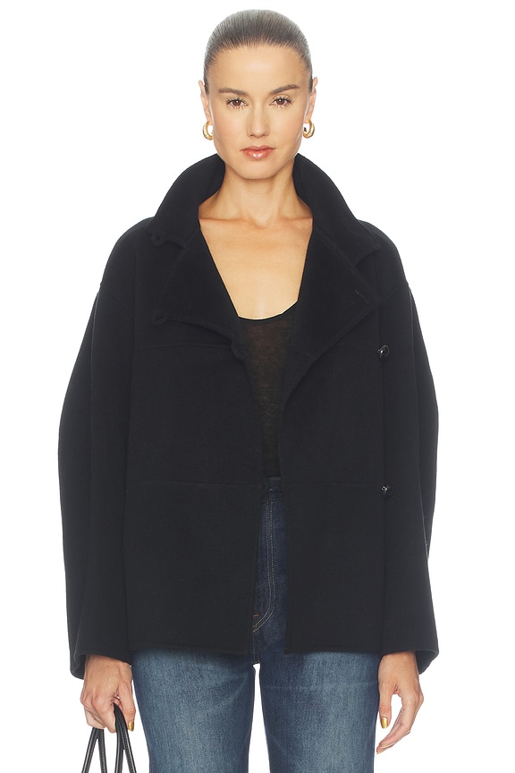 view 2 of 5 Double-faced Wool Jacket in Black