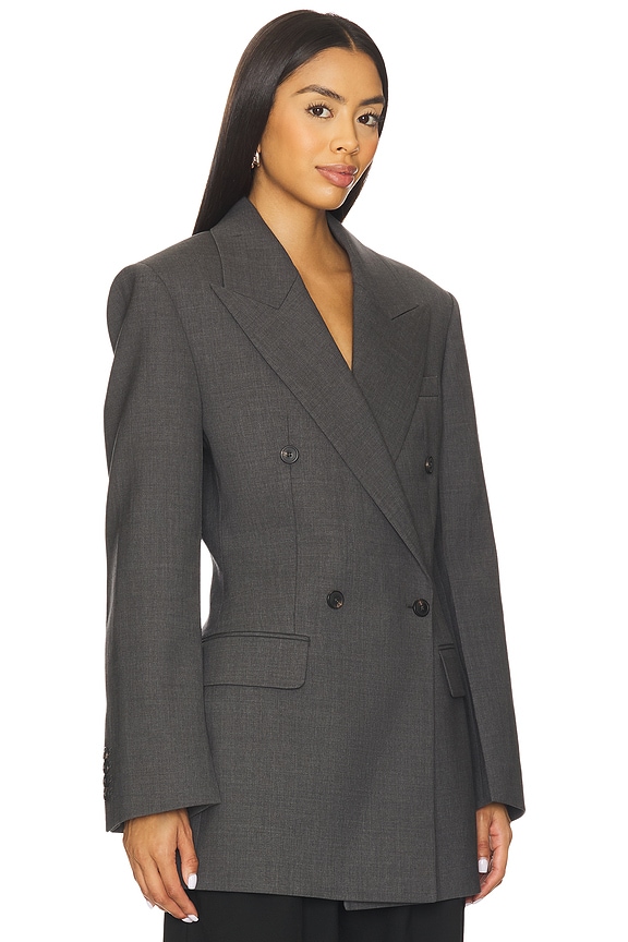view 2 of 4 Hourglass Blazer in Dark Grey Melange