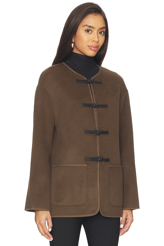 view 2 of 4 Mandarin Double-Face Jacket in Taupe