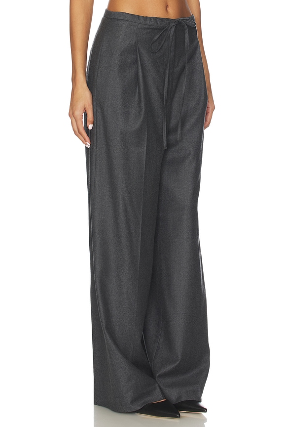 view 2 of 6 Relaxed Soft Wool Trousers in Dark Grey Melange