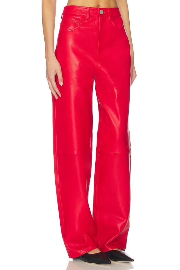 view 2 of 6 Baggy Leather Trouser in Rosso