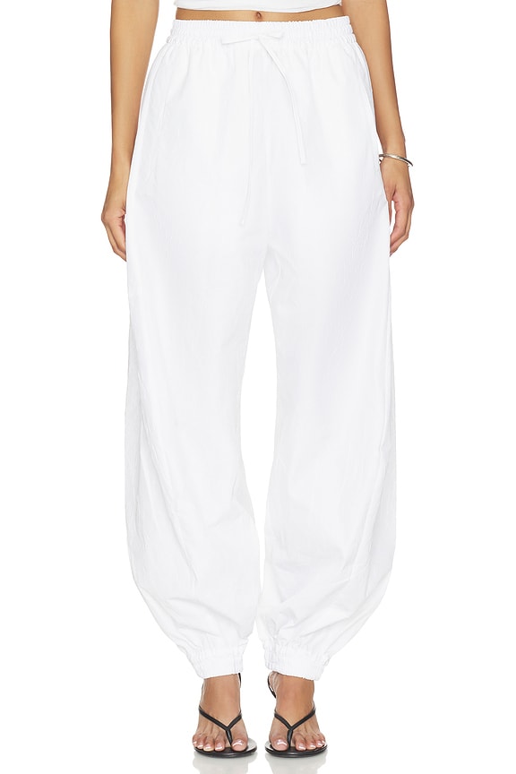 view 1 of 6 Volume Crushed Cotton Trousers in Optic White
