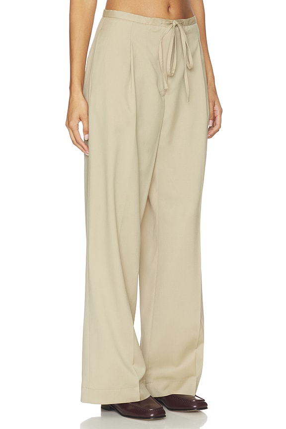 view 2 of 6 Relaxed Drawstring Trousers in Beige
