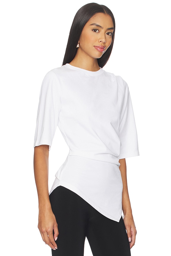 view 2 of 5 CAMISETA REINVENTADA CON DETALLE TORCIDO in Optic White