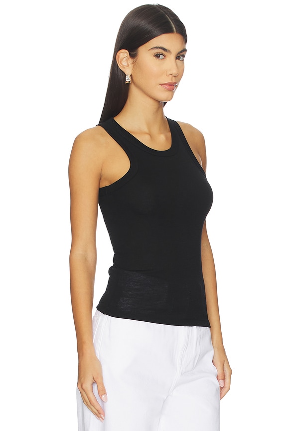 view 2 of 4 Racerback Merino Jersey Top in Black
