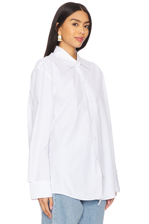 view 2 of 4 CAMISA DE ALGODÓN DECONSTRUIDA in Optic White