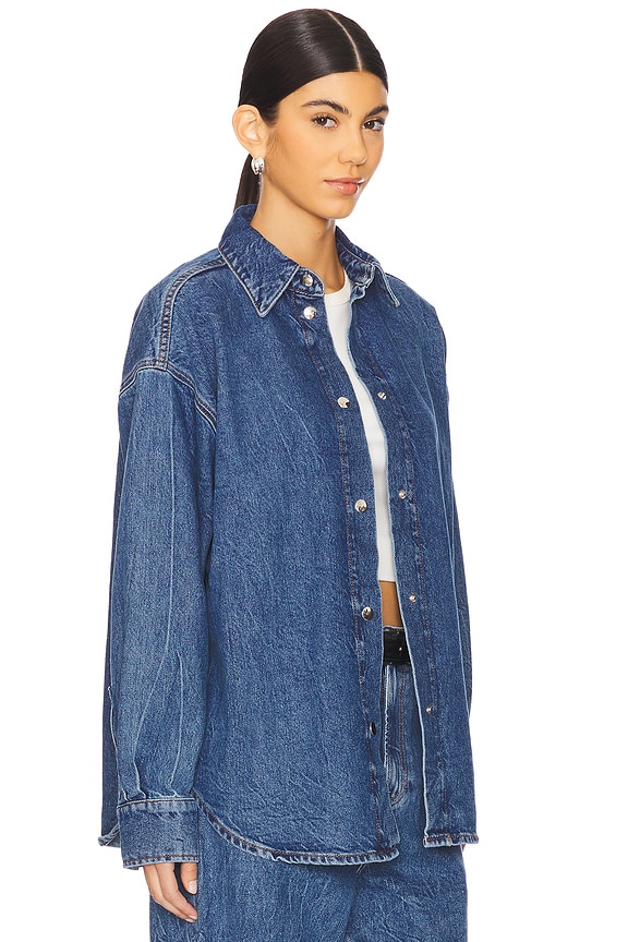 view 2 of 4 Denim Oversized Shirt in Mid Denim Blue