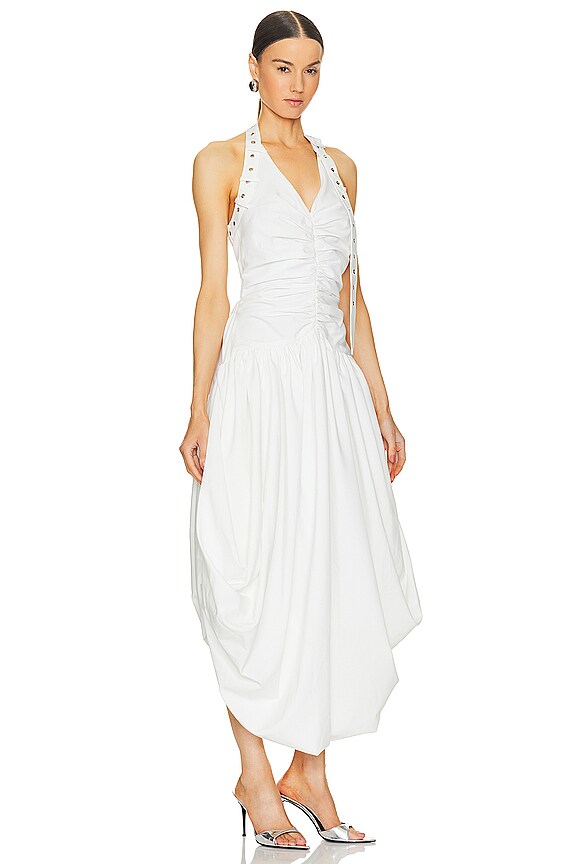 view 2 of 3 VESTIDO CUELLO HALTER BALLOON in White