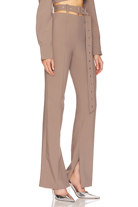 view 2 of 4 PANTALON FLARE AVEC CEINTURE in Taupe