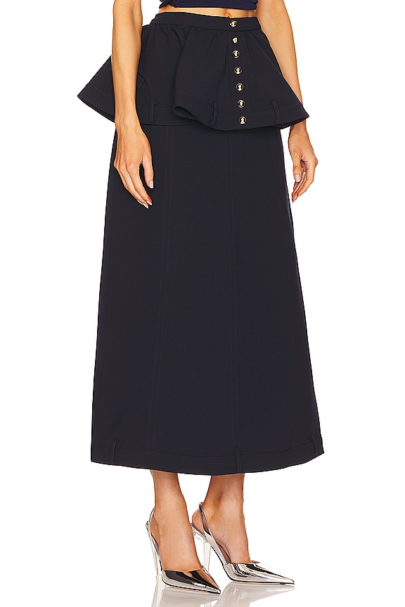 view 2 of 4 Peplum Midi Skirt in Dark Navy