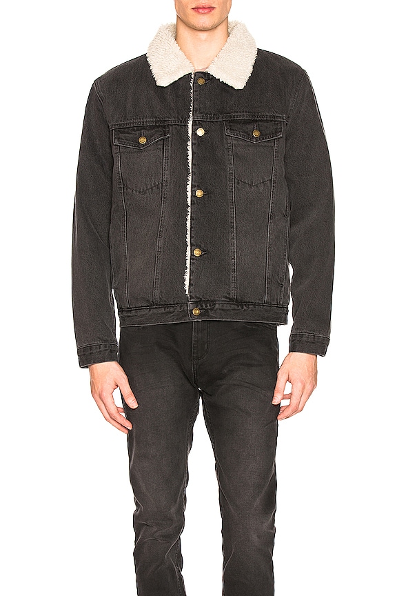 view 2 of 5 BLOUSON DENIM SHERPA in Stone Black