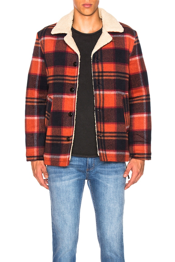 view 1 of 5 Old Mate Sherpa Coat in Fire Check