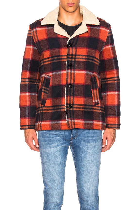 view 2 of 5 Old Mate Sherpa Coat in Fire Check