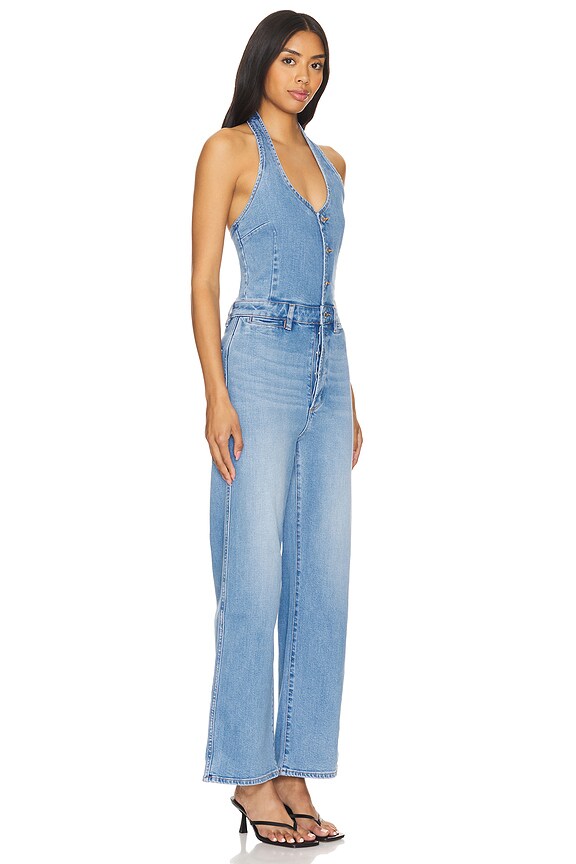 view 2 of 3 Halter Jumpsuit in Mid Vintage Blue