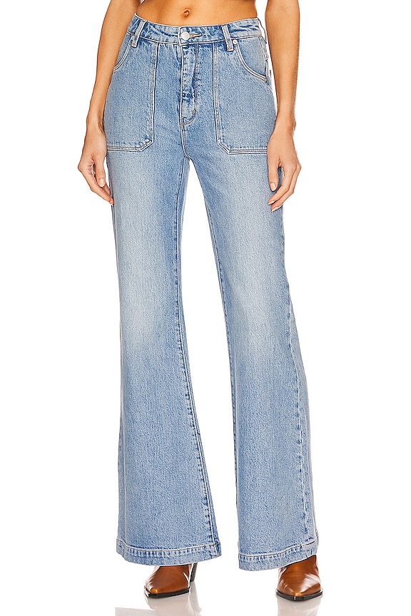 view 1 of 4 X Phoebe Tonkin Eastcoast Flare in Organic Mid Blue
