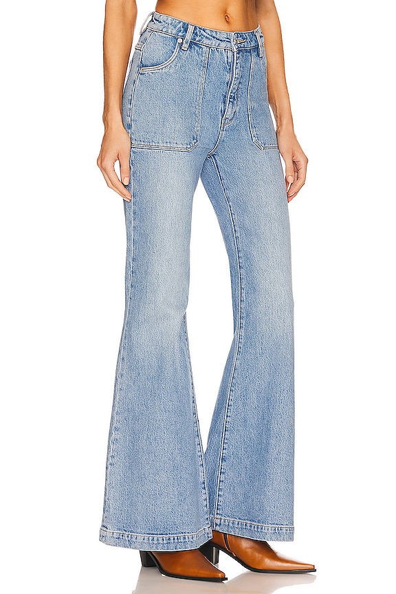 view 2 of 4 X Phoebe Tonkin Eastcoast Flare in Organic Mid Blue