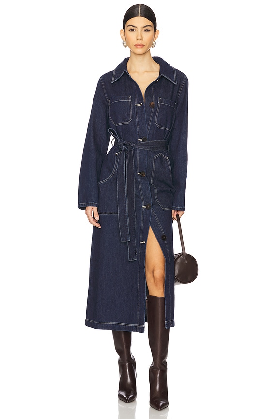view 2 of 4 Bijou Trench in Rinse Denim
