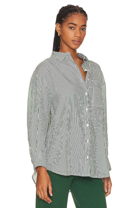 view 2 of 5 Capri Stripe Becca Shirt in Basil