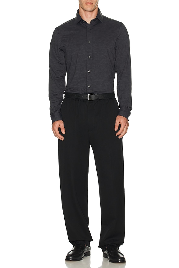 view 2 of 4 Semi Spread Collar Commuter Shirt in Iron Oxford