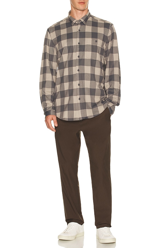 view 2 of 4 Hardy Flannel Shirt in Foggy Taupe & Iron Buffalo Check