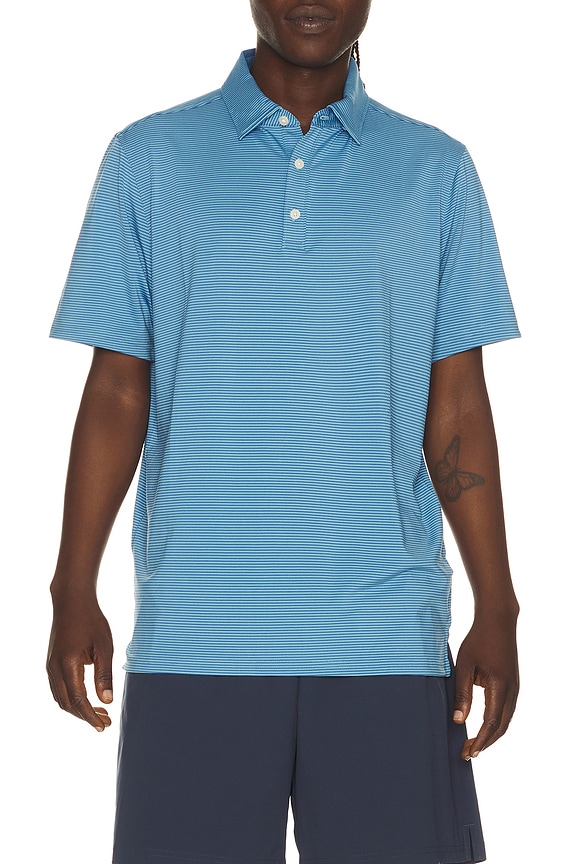 view 1 of 5 Drive Time Polo in Bright Sapphire Stripe