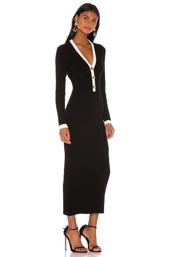 view 2 of 3 VESTIDO MIDI MIRELLA in Black & White