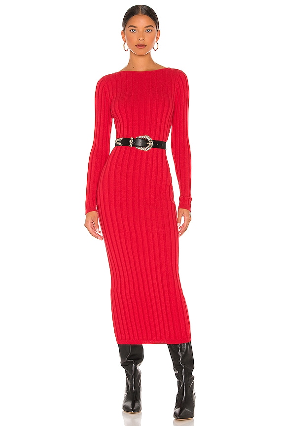Ronny Kobo Kaleigh Knit Dress in True Red | REVOLVE