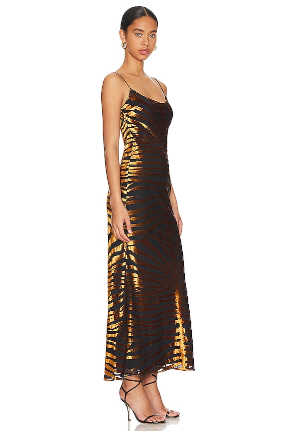 view 2 of 3 Scarlette Dress in Velvet Burnout Amber/black
