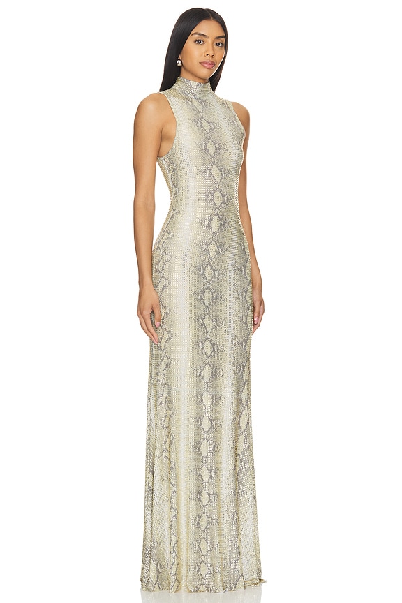 view 2 of 4 MORELLE マキシドレス in Snake Print Yellow Multi