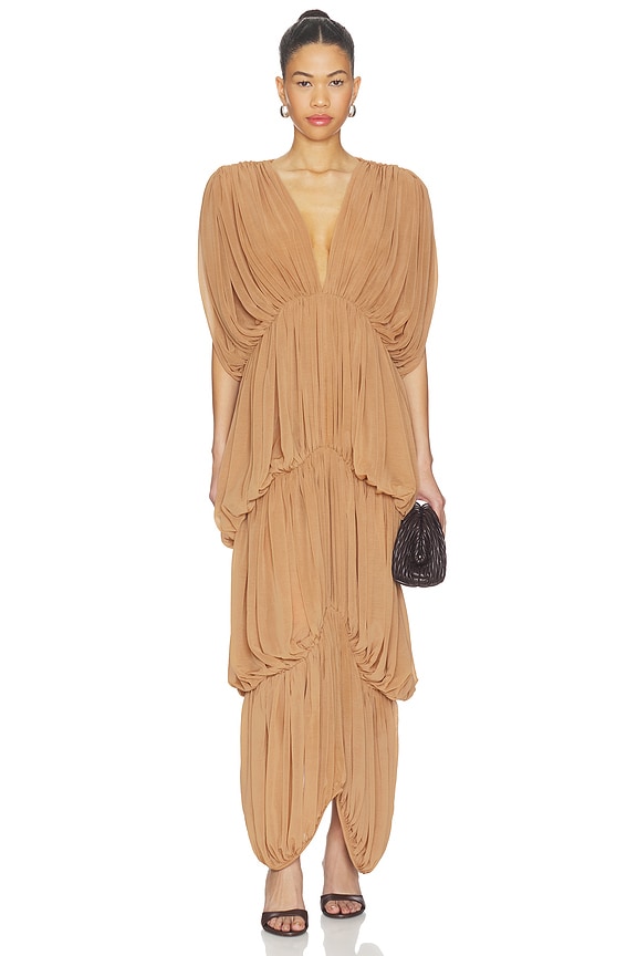 view 1 of 3 Damier Dress in Nude