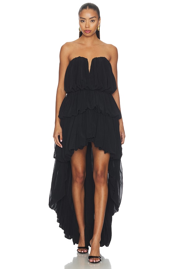 view 1 of 3 ROBE MI-LONGUE ALY in Black