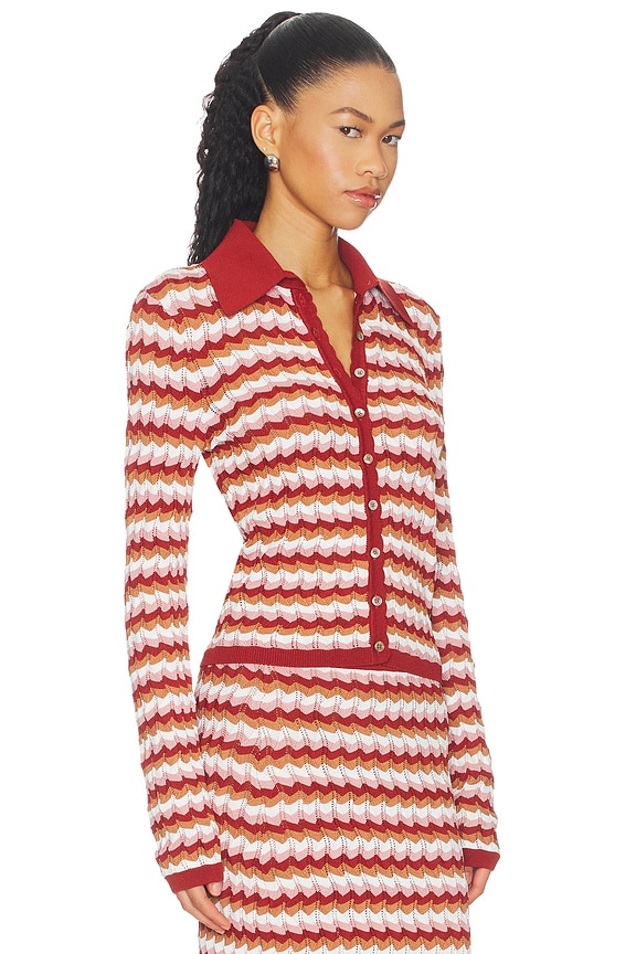 view 2 of 5 Gavin Knit Jacket in Rust Combo